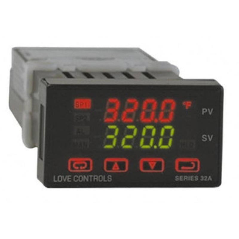 Dwyer Instruments -350 to 4,208F 1/32 DIN Temperature/Process Control Dual 4-Digit LCD Display, Fuzzy Logic PID Control, 100-240 VAC/VDC 32A113 – 06875223