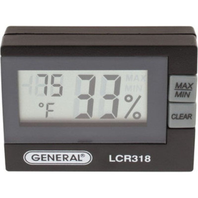 General 14 to 140F, 10 to 99% Humidity Range, Thermo-Hygrometer 5% Relative Humidity Accuracy, 0.1% RH, 0.1 Temp Resolution LCR318 – 40374092