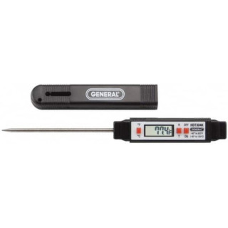 General -40 to 302F, -40 to 150C, Digital Pocket Thermometer Accurate to 1.8F, Stainless Steel HDT304K – 89249650