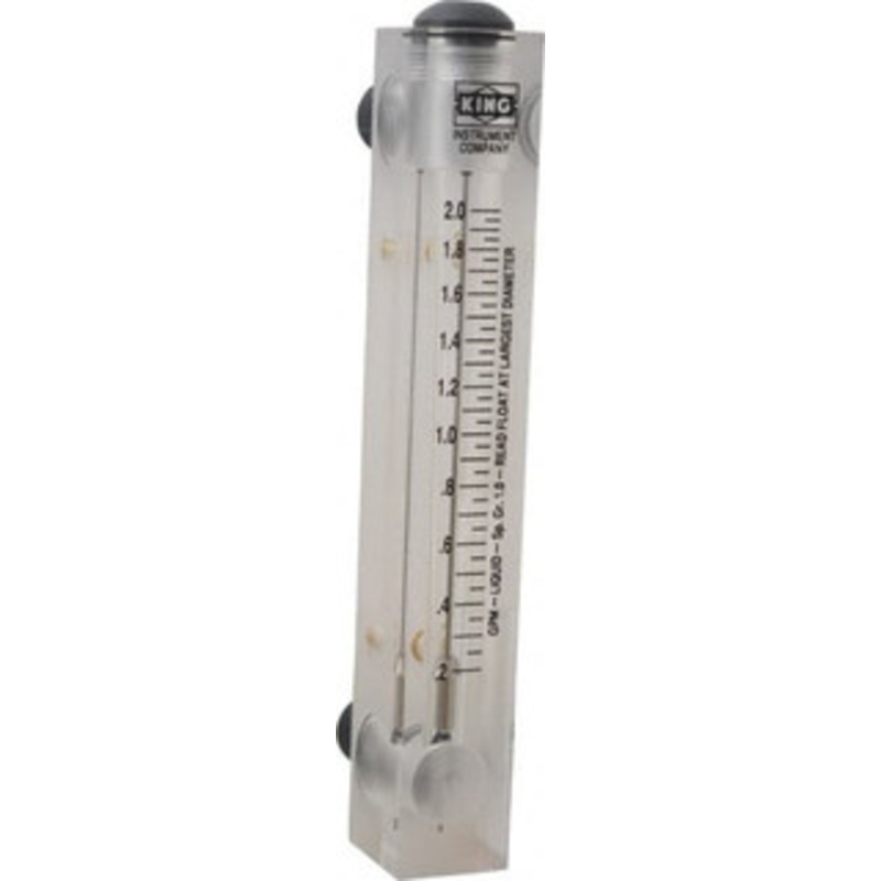 King Instrument 1/2 M Port Block Style Panel Mount Flowmeter 100 Max psi, 2 GPM, Acrylic 75202105C-06 – 86485943