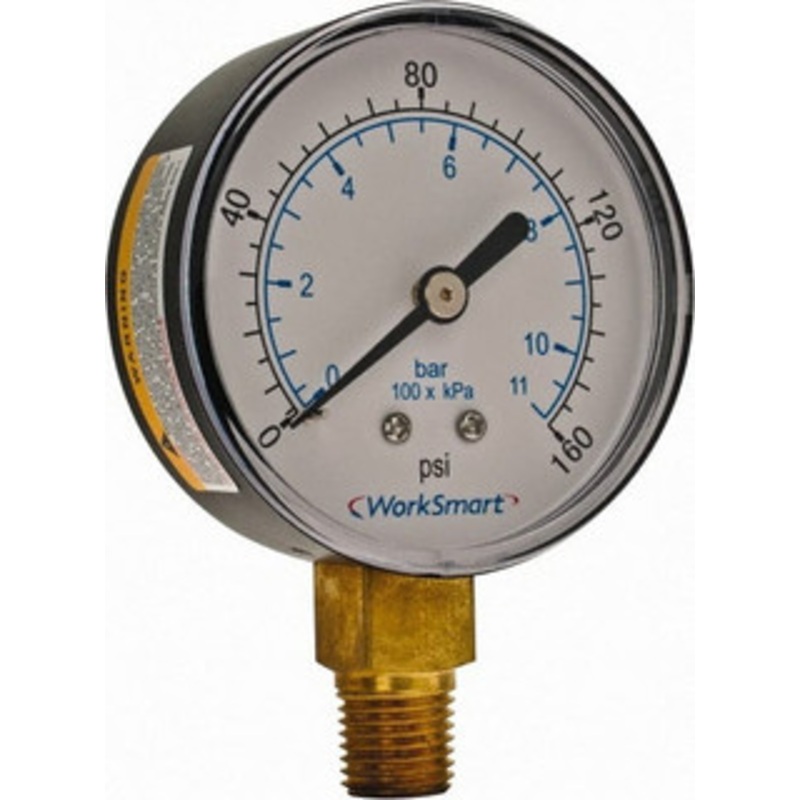Value Collection 2-1/2 Dial, 1/4 Thread, 0-160 Scale Range, Pressure Gauge Lower Connection Mount, Accurate to 3-2-3% of Scale WS-PE-GAGE-43 – 70671334