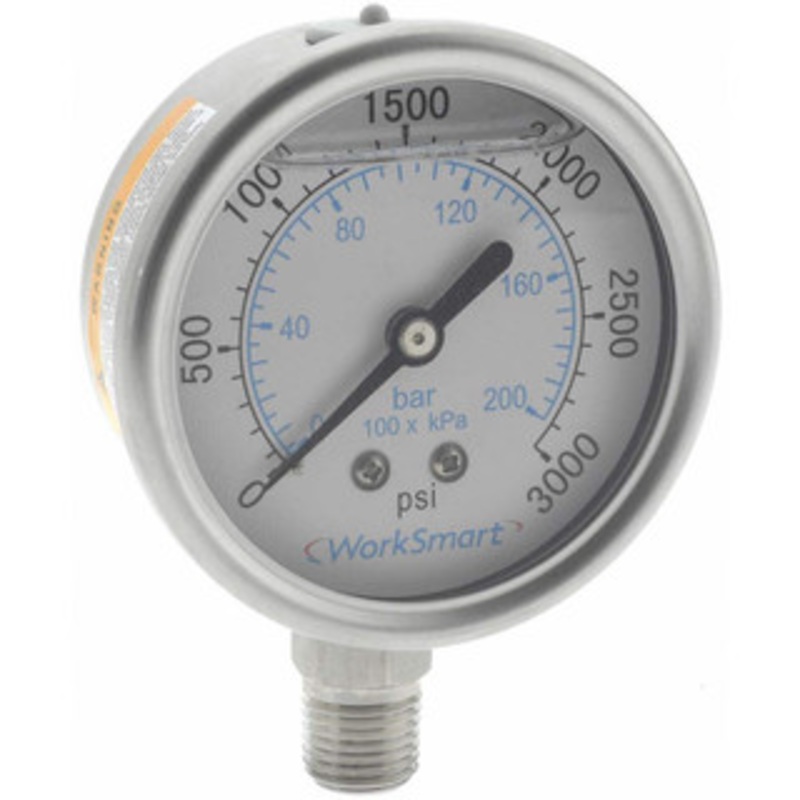 Value Collection 2-1/2 Dial, 1/4 Thread, 0-3,000 Scale Range, Pressure Gauge Lower Connection Mount, Accurate to 3-2-3% of Scale WS-PE-GAGE-191 – 70672563