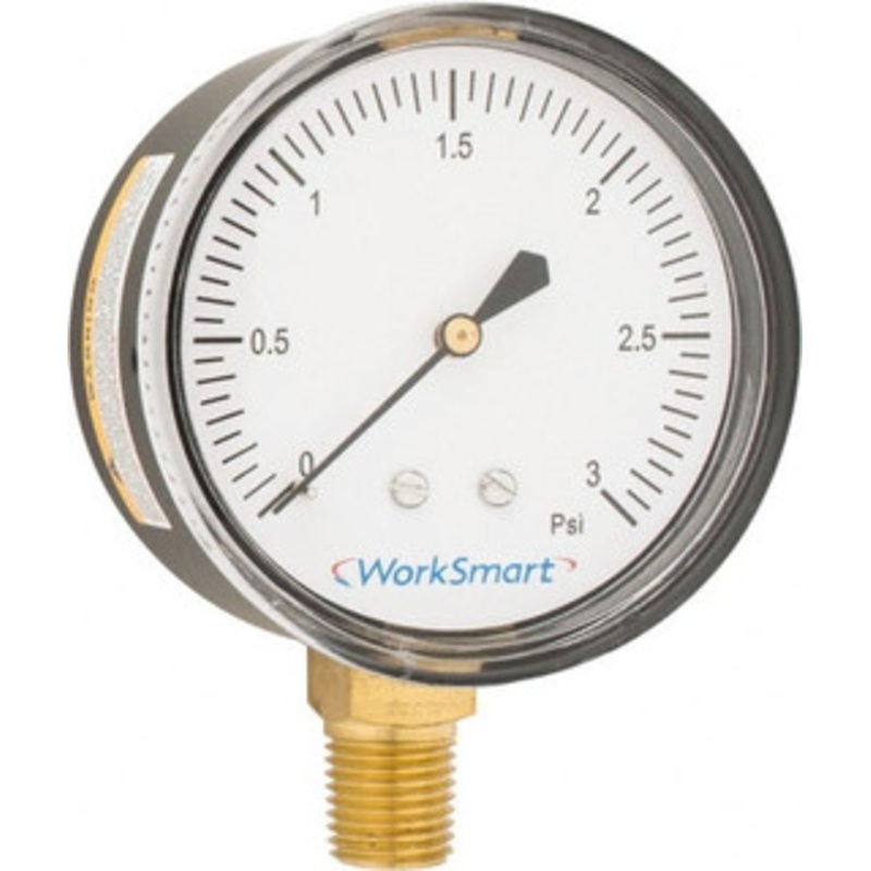 Value Collection 2-1/2 Dial, 1/4 Thread, 0-3 Scale Range, Pressure Gauge Lower Connection Mount, Accurate to 1.5% of Scale WS-PE-276 – 59274217