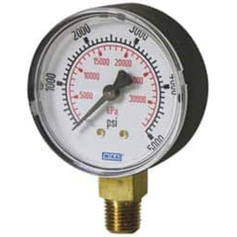 WIKA 4 Dial, 1/4 Thread, 30-0 Scale Range, Pressure Gauge Lower Connection Mount, Accurate to 3-2-3% of Scale 4255900 – 77613750
