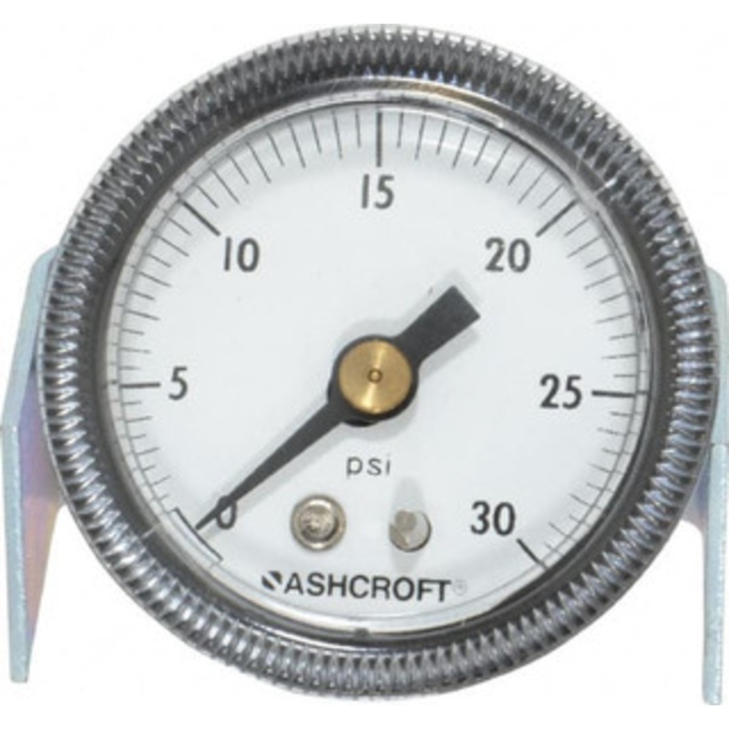 Ashcroft 1-1/2 Dial, 1/8 Thread, 0-30 Scale Range, Pressure Gauge Center Back Connection Mount 662876000135 – 56479967