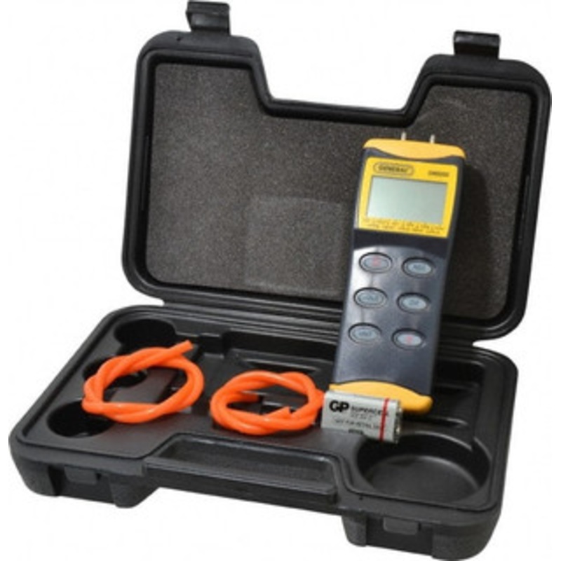 General 100 Max psi, 0.3% Accuracy, Handheld Digital Manometer 150 Maximum PSI, 2768 Inch Water Column DM8200 – 74451071