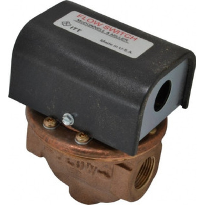 McDonnell & Miller 100 psi, Brass Housing, High Sensitivity Flow Switch 0.12 Flow Set Point, 0.12 to 2.5 GPM 115400 – 07499353