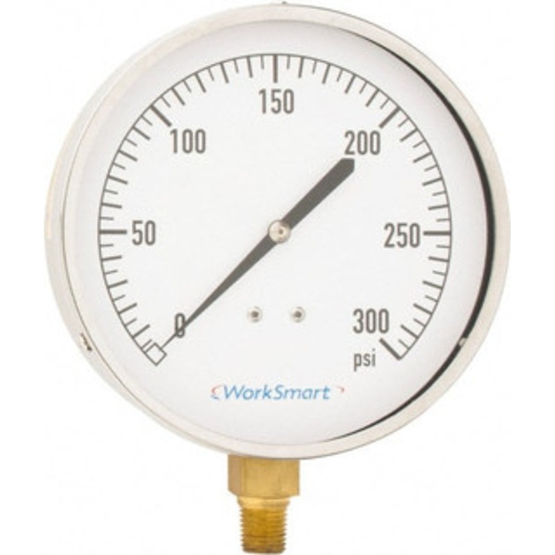 Value Collection 4-1/2 Dial, 1/4 Thread, 0-300 Scale Range, Pressure Gauge Lower Connection Mount, Accurate to 0.01% of Scale WS-PE-275 – 59274225