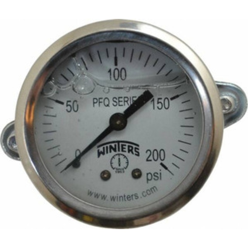 Winters Instruments 2 Dial, 1/4 Thread, 0-200 Scale Range, Pressure Gauge U-Clamp Panel Mount, Center Back Connection Mount, Accurate to 1.6% of Scale PFQ3011. – 55193965