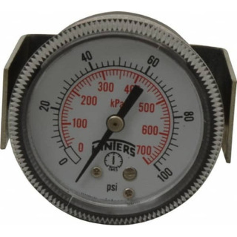 Winters Instruments 2 Dial, 1/8 Thread, 0-100 Scale Range, Pressure Gauge U-Clamp Panel Mount, Center Back Connection Mount, Accurate to 2.5% of Scale P9U901406UC – 89905749
