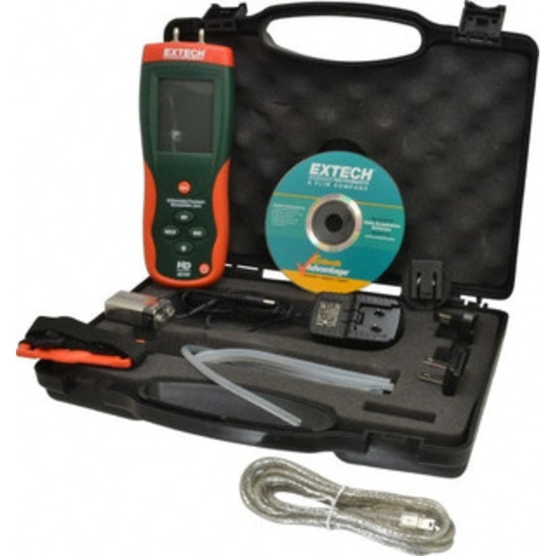 Extech 2 Max psi, +/-0.3% FS% Accuracy, Differential Pressure Manometer 2 Maximum PSI, 55.4 Inch Water Column HD700 – 01447127