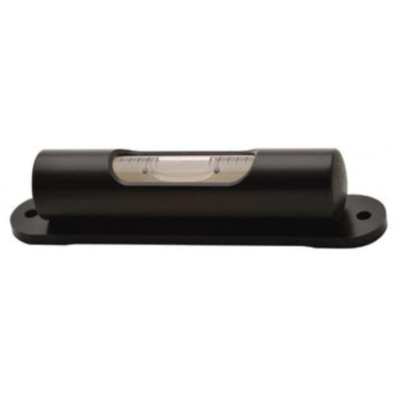 Geier & Bluhm 3-3/8 Inch Long, Horizontal, Brass, Plate Mounting Tubular and Pocket Level 2 mm Sensitivity, 3/4 Inch High/Diameter, Black Lacquer, 1 Vial 4-3016 – 67944900