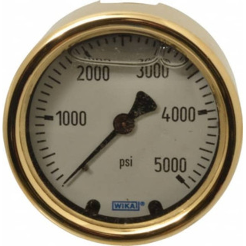 WIKA 2-1/2 Dial, 1/4 Thread, 0-5,000 Scale Range, Pressure Gauge Back Connection Mount, Accurate to 1.5% of Scale 9318283 – 56456221