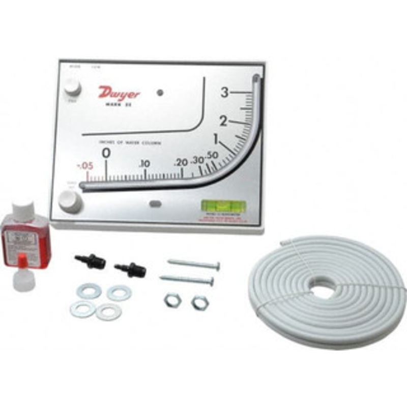 Dwyer Instruments 10 Max psi, 3% Accuracy, Plastic Manometer 10 Maximum PSI, 3 Inch Water Column, 140F Max MARKII 25 – 00497750
