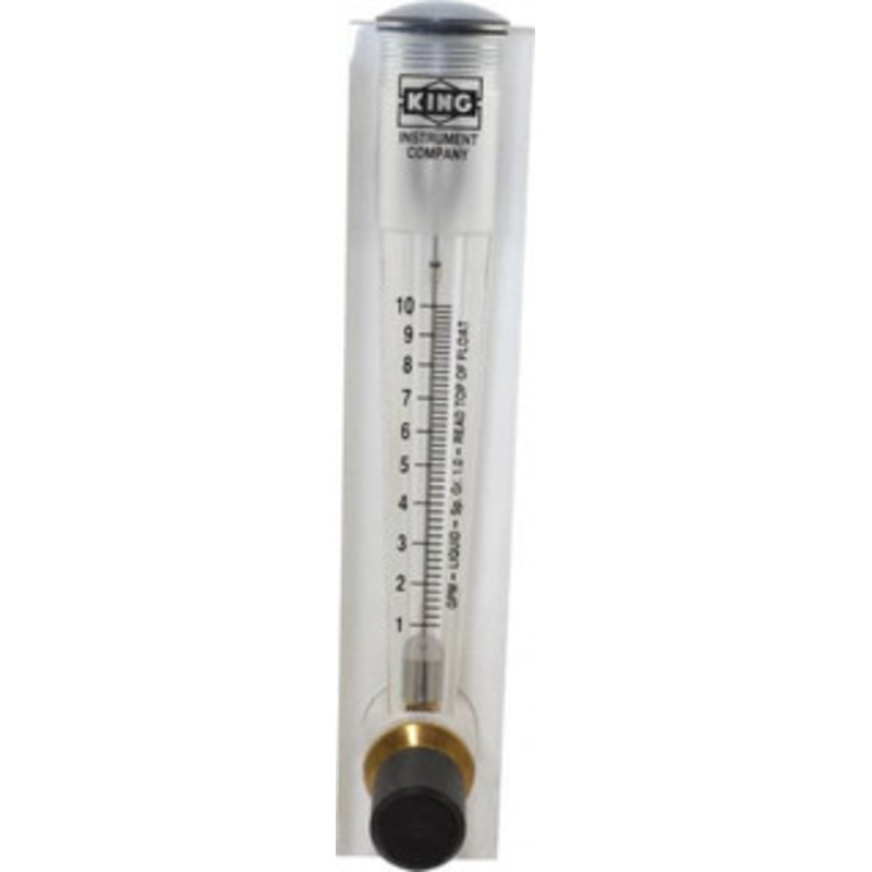 King Instrument 1 M Port Block Style Panel Mount Flowmeter 100 Max psi, 10 GPM, Acrylic 75302116C-02 – 86485703