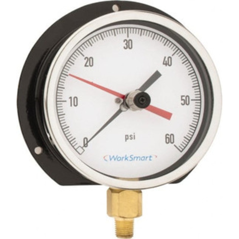 Value Collection 4-1/2 Dial, 1/4 Thread, 0-60 Scale Range, Pressure Gauge Lower Connection Mount, Accurate to 0.5% of Scale WS-PE-304 – 59274399
