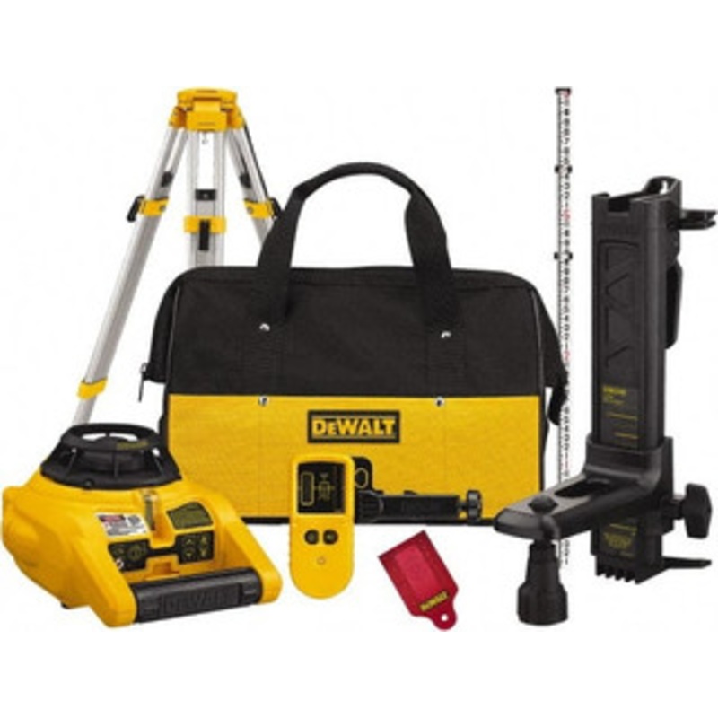DeWALT 1,000′ Measuring Range, 1/4 at 100′ Accuracy, Self-Leveling Rotary Laser 5 Self Leveling Range, 150, 300 & 600 RPM, 1 Beam, 2 D Alkaline Battery Included DW074KDT – 33595828