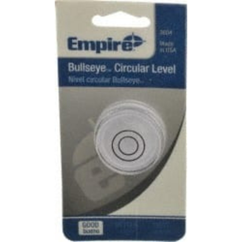 Empire Level 1-1/4 Inch Base Diameter x 0.56 Inch Overall Height, 2 Circles, Acrylic Bull’s Eye Circular Level 1-1/2 Inch Inner Diameter 3604 – 91956433