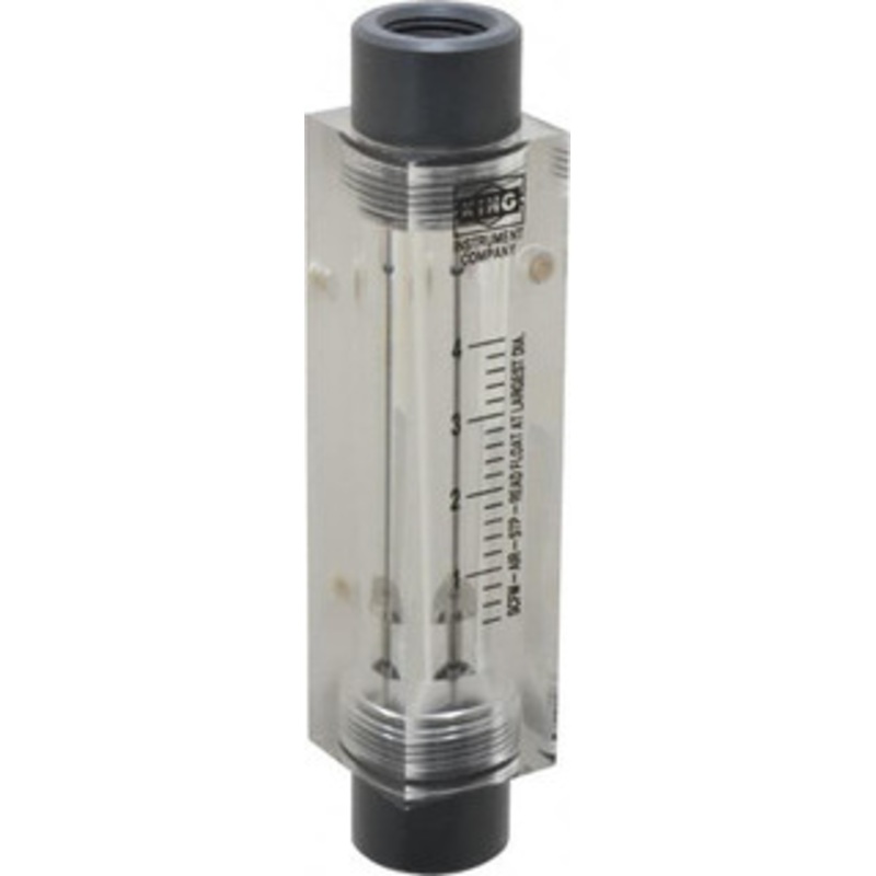 King Instrument 1/2 FNPT Port Block Style, Inline Flowmeter 125 Max psi, 4 SCFM, Acrylic 7511212B-01 – 86485554