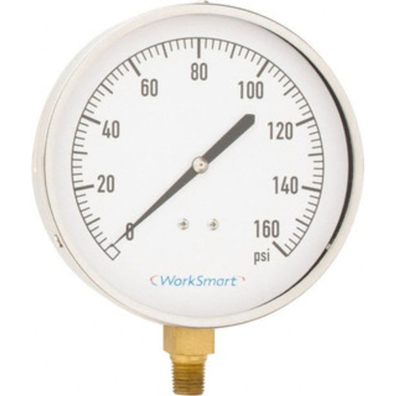 Value Collection 4-1/2 Dial, 1/4 Thread, 0-160 Scale Range, Pressure Gauge Lower Connection Mount, Accurate to 0.01% of Scale WS-PE-273 – 59274241