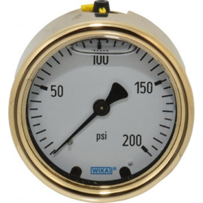 WIKA 2-1/2 Dial, 1/4 Thread, 0-200 Scale Range, Pressure Gauge Back Connection Mount, Accurate to 1.5% of Scale 9318194 – 56456130