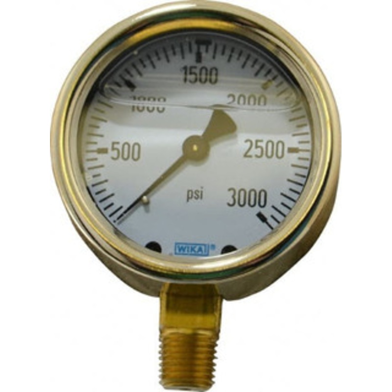 WIKA 2-1/2 Dial, 1/4 Thread, 0-3,000 Scale Range, Pressure Gauge Lower Connection Mount, Accurate to 1.5% of Scale 9310800 – 56455868