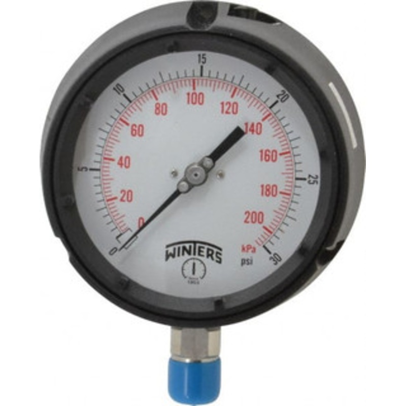 Winters Instruments 4-1/2 Dial, 1/2 Thread, 0-30 Scale Range, Pressure Gauge Lower Connection Mount, Accurate to 0.5% of Scale PPC5062 – 89905970