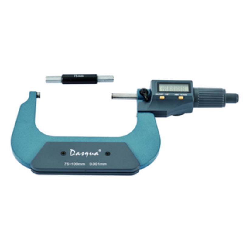 Dasqua Electronic Digital Outside Micrometer, 75-100mm/3-4 Range, 0.004mm/0.00015 Accuracy – 4210-2120