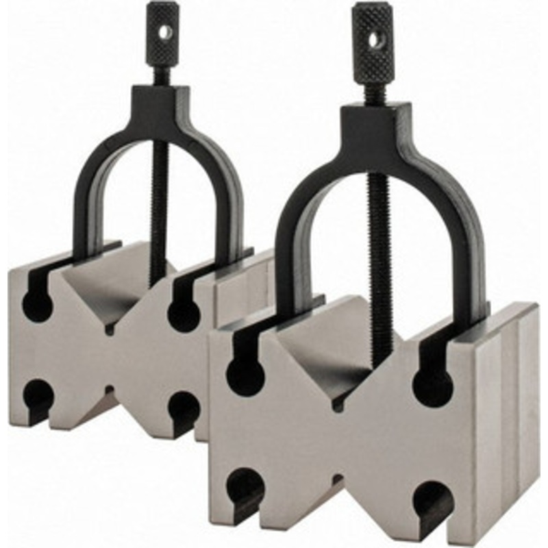GROZ USA 25.4 to 1-1/2 Capacity, 90 Angle, Tool Steel V-Block 2-3/4 Long x 2-1/2 Wide x 1-3/4 High, Sold as Matched Pair VB/SP/R/T/70 – 06493035