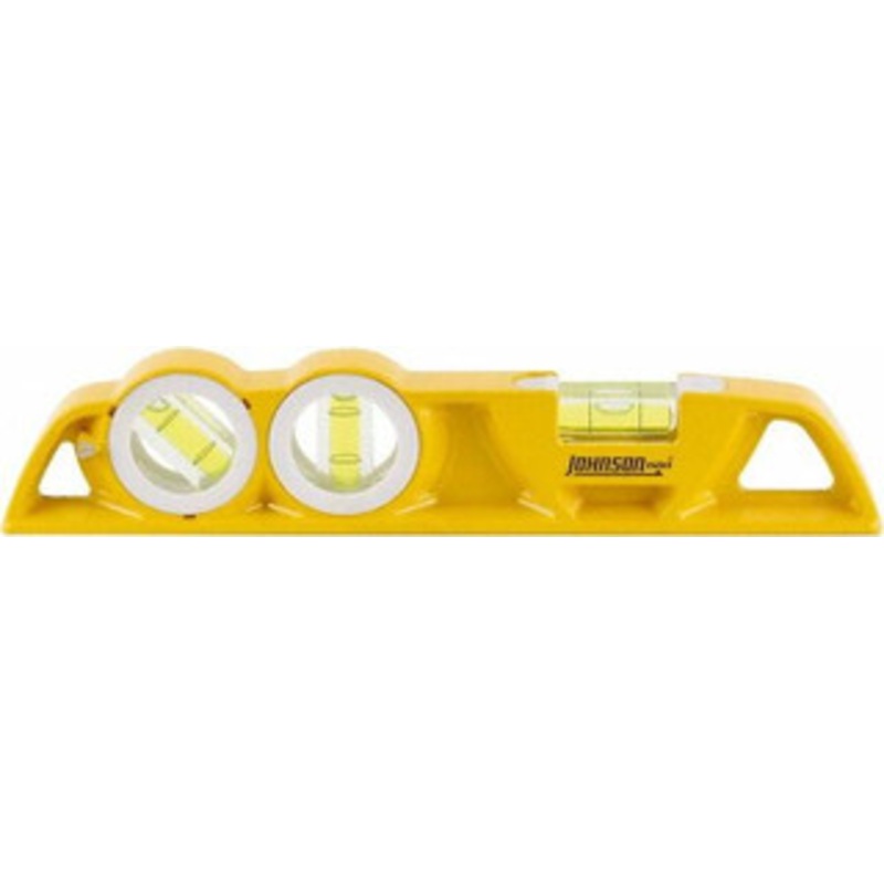 Johnson Level & Tool Magnetic 10 Long 3 Vial Torpedo Level Aluminum, Yellow, 1 Plumb, 1 Level & 1 45 Vials 1424-1000 – 56373392
