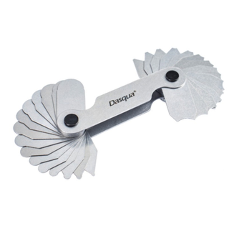 Dasqua 30 Piece 1/32-1/4 X 64ths Concave & Convex Radius Gage Set – 1352-1005