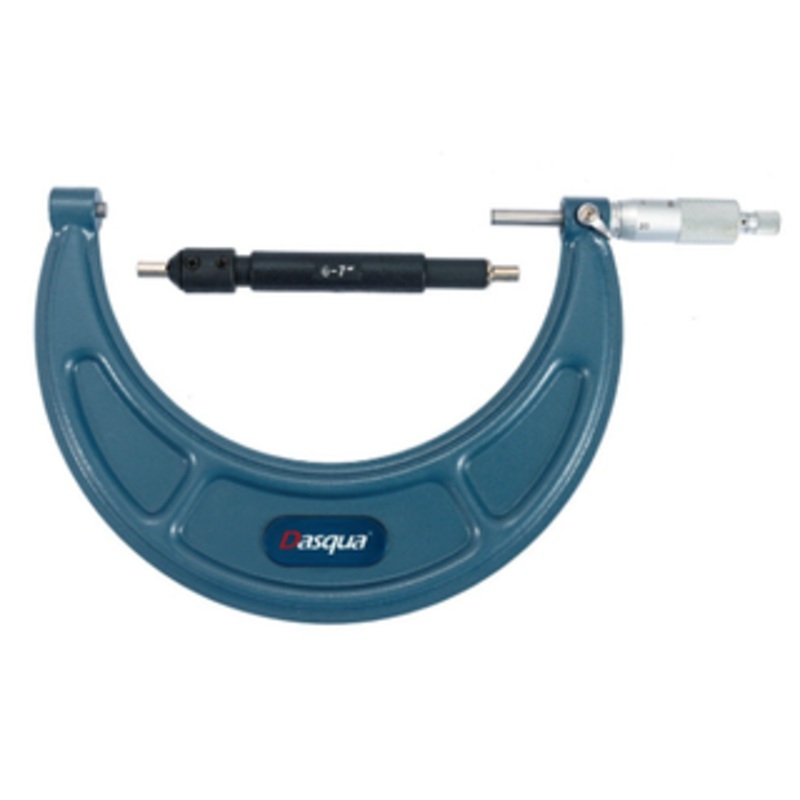 Dasqua Large Outside Micrometer, 6-7 Range, 0.00027 Accuracy – 4112-1135